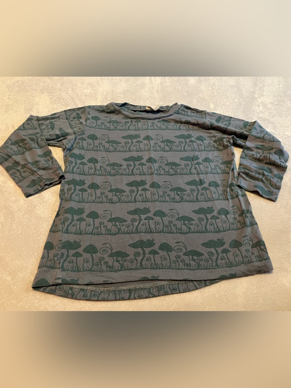 kate quinn Bamboo Mushroom Long-Sleeve Shirt - Gray & Green